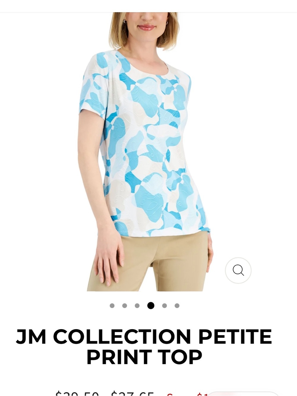 JM collection colorful camouflage print blouse